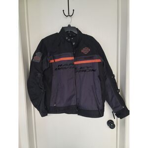 Mens full zip Harley Davidson 2 in one riding jacket with side and arm vents